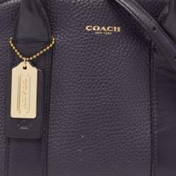 Pre Owned Coach Purple Pebbled Leather Mini Preston Satchel