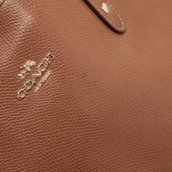 Pre Owned Coach Brown Leather City Top Zip Tote