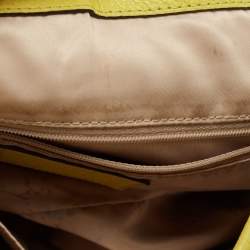Pre Owned Coach Yellow Lime Leather Avery Hobo