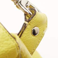 Pre Owned Coach Yellow Lime Leather Avery Hobo