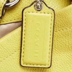 Pre Owned Coach Yellow Lime Leather Avery Hobo