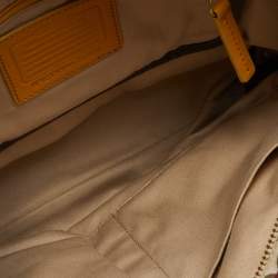 Coach Beige/Maroon Leather and Signature Canvas Shoulder Bag