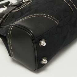 Coach Black Signature Canvas and Leather Hampton Tote