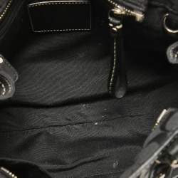 Coach Black Signature Canvas and Leather Hampton Tote