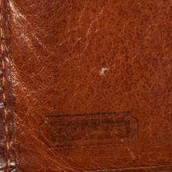 Coach Brown Signature Canvas and Leather Buckle Flap Wallet