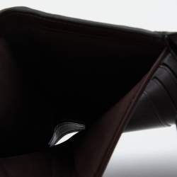 Pre Owned Coach Black Studded Leather Colorblock Trifold Wallet 