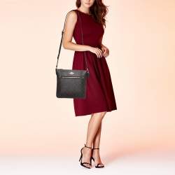 Pre Owned Coach Brown Signature Coated Canvas and Leather Rowan Messenger Bag