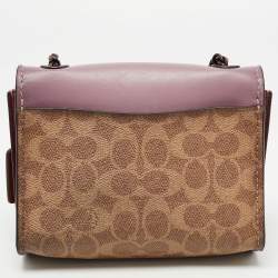 Pre Owned Coach Tri Color Signature Coated Canvas and Leather Madison Shoulder Bag