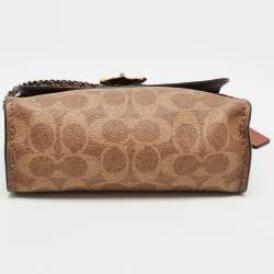 Pre Owned Coach Tri Color Signature Coated Canvas and Leather Madison Shoulder Bag