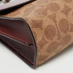 Pre Owned Coach Tri Color Signature Coated Canvas and Leather Madison Shoulder Bag
