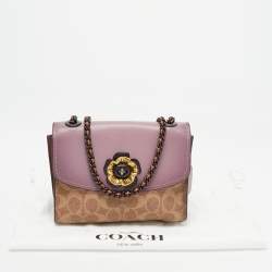 Pre Owned Coach Tri Color Signature Coated Canvas and Leather Madison Shoulder Bag