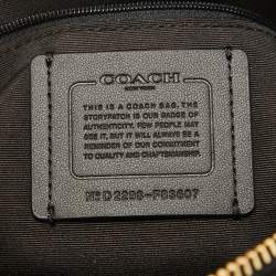 Pre Owned Coach Black/Beige Signature Coated Canvas and Leather Rowan Boston Bag