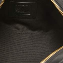 Pre Owned Coach Black/Beige Signature Coated Canvas and Leather Rowan Boston Bag