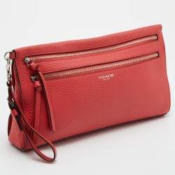 Coach Red Leather Wristlet Clutch