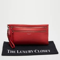 Coach Red Leather Wristlet Clutch