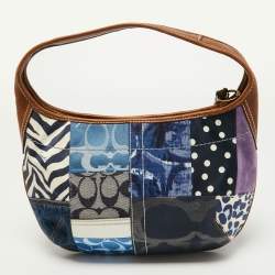 Pre Owned Coach Multicolor Leather and Fabric Patchwork Hobo