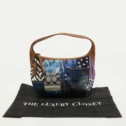 Pre Owned Coach Multicolor Leather and Fabric Patchwork Hobo