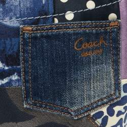 Pre Owned Coach Multicolor Leather and Fabric Patchwork Hobo