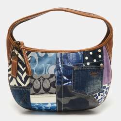 Pre Owned Coach Multicolor Leather and Fabric Patchwork Hobo