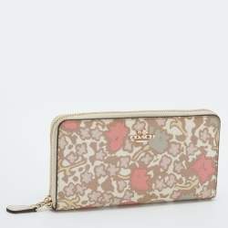 Coach Multicolor Coated Canvas Zip Around Wallet