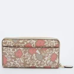 Coach Multicolor Coated Canvas Zip Around Wallet