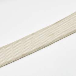 Pre Owned Coach Beige/White Signature Canvas Striped Crossbody Bag