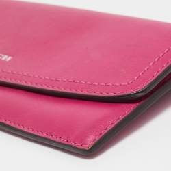 Pre Owned Coach Pink Leather Slim Envelope Continental Wallet