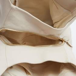 Pre Owned Coach Cream Leather Phoebe Shoulder Bag