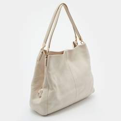 Pre Owned Coach Cream Leather Phoebe Shoulder Bag