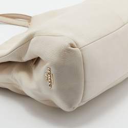 Pre Owned Coach Cream Leather Phoebe Shoulder Bag