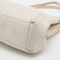 Pre Owned Coach Cream Leather Phoebe Shoulder Bag