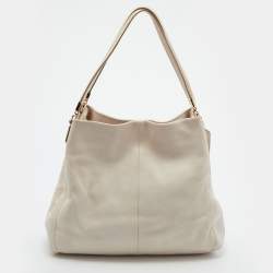 Pre Owned Coach Cream Leather Phoebe Shoulder Bag