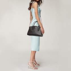 Coach Brown/Black Signature Coated Canvas Sage Carryall Satchel