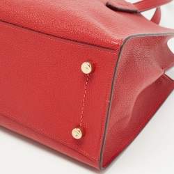 Coach Red Grained Leather Charlie Carryall Tote