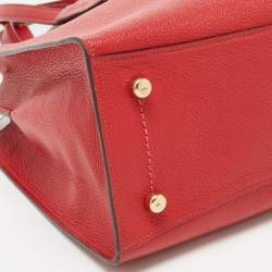 Coach Red Grained Leather Charlie Carryall Tote