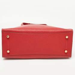 Coach Red Grained Leather Charlie Carryall Tote