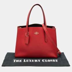 Coach Red Grained Leather Charlie Carryall Tote