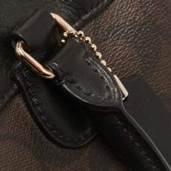 Coach Black/Brown Signature Coated Canvas and Leather Mini Bennett Satchel