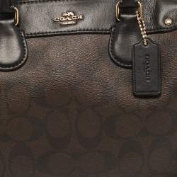 Coach Black/Brown Signature Coated Canvas and Leather Mini Bennett Satchel
