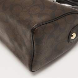 Coach Black/Brown Signature Coated Canvas and Leather Mini Bennett Satchel