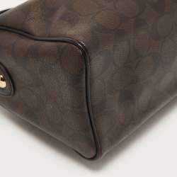 Coach Black/Brown Signature Coated Canvas and Leather Mini Bennett Satchel