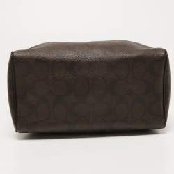 Coach Black/Brown Signature Coated Canvas and Leather Mini Bennett Satchel