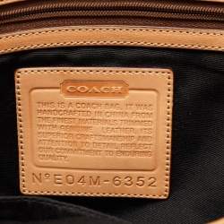 Pre Owned Coach Black Signature Canvas and Leather Buckle Tote