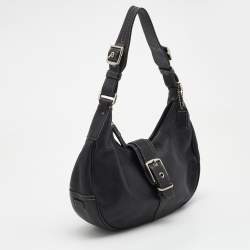 Pre Owned Coach Black Leather Hampton Hobo
