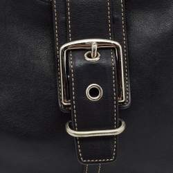 Pre Owned Coach Black Leather Hampton Hobo