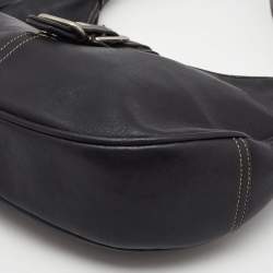 Pre Owned Coach Black Leather Hampton Hobo