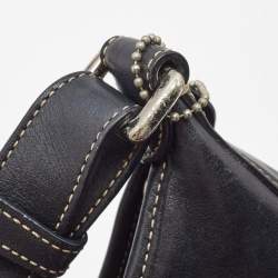 Pre Owned Coach Black Leather Hampton Hobo