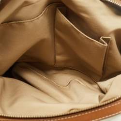 Pre Owned Coach White/Brown Canvas and Leather Large Soho Hobo