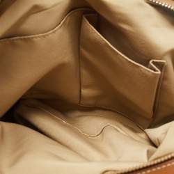 Pre Owned Coach White/Brown Canvas and Leather Large Soho Hobo