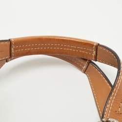 Pre Owned Coach White/Brown Canvas and Leather Large Soho Hobo